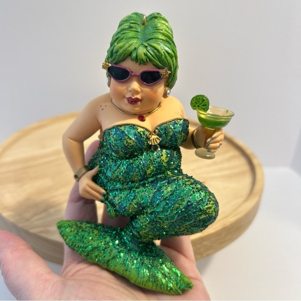 December Diamonds Mermaid Green Margarita Sparkle Holiday Ornament - Picture 5 of 10
